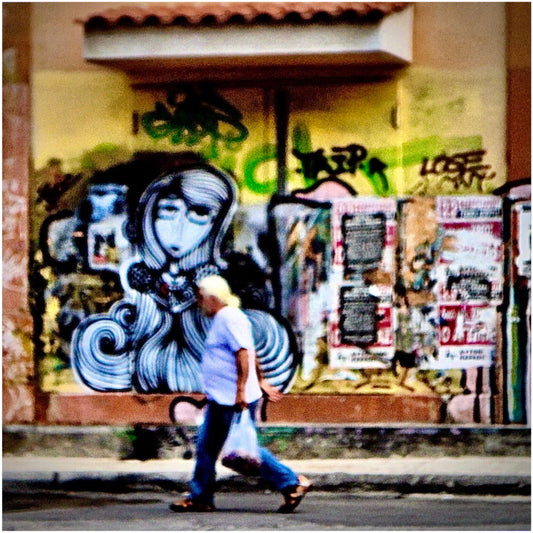 Athens Man + Graffiti.